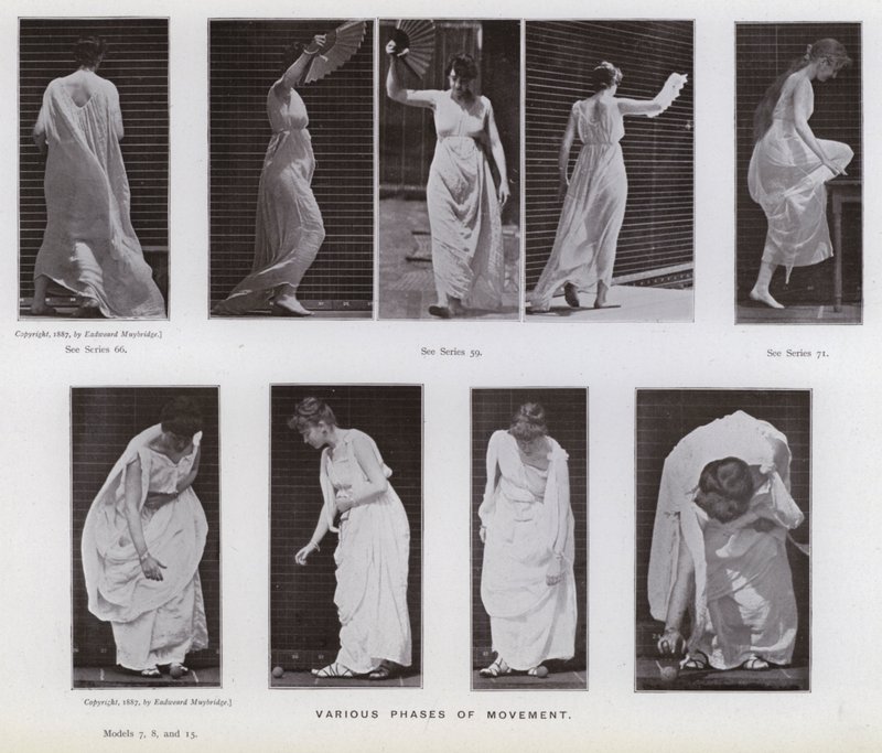 Die menschliche Figur in Bewegung: Verschiedene Bewegungsphasen von Eadweard Muybridge