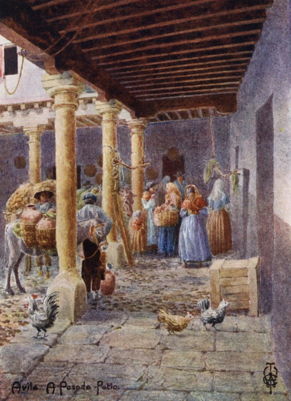 Nordspanien: Avila, Ein Posada Patio von Edgar T. A. Wigram