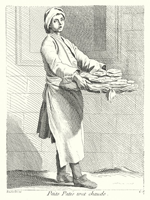 Gebäckverkäufer (Gravur) von Edmé (after) Bouchardon