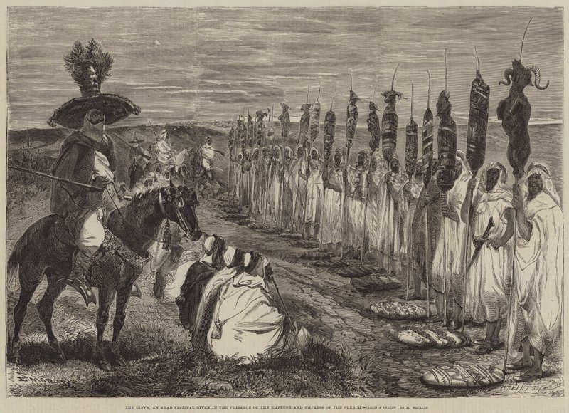 Die Diffa, ein arabisches Fest in Anwesenheit des Kaisers und der Kaiserin von Frankreich von Edmond Morin