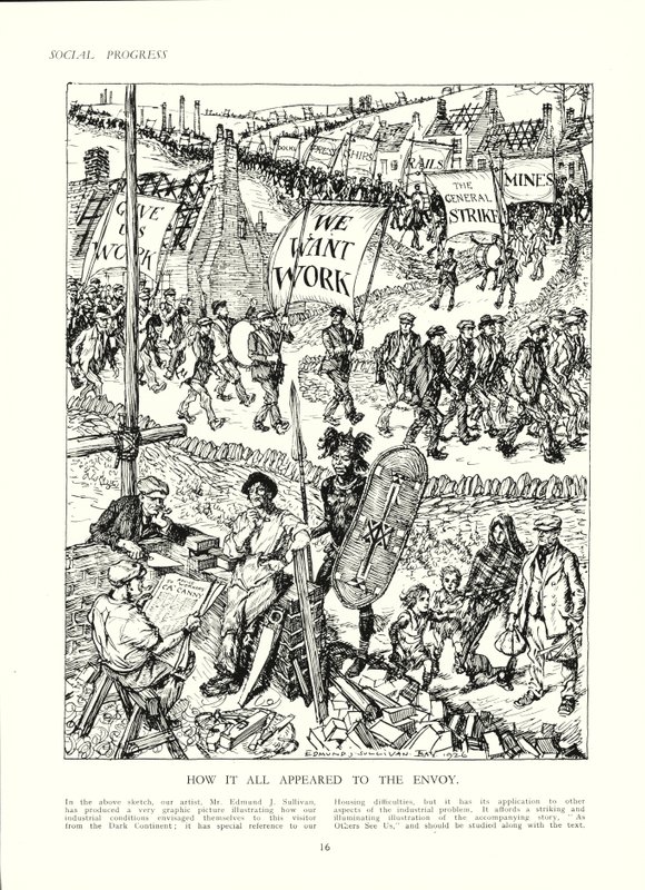 Wie England einem Gesandten aus Afrika erscheinen könnte (Farblithografie) von Edmund Henry Garrett