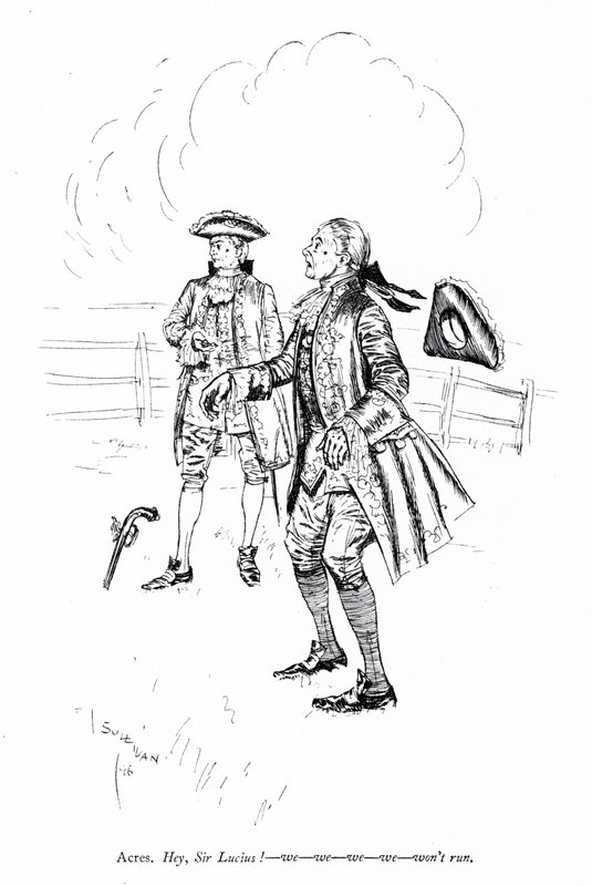 Illustration für Sheridans Die Rivalen (Gravur) von Edmund Joseph (after) Sullivan