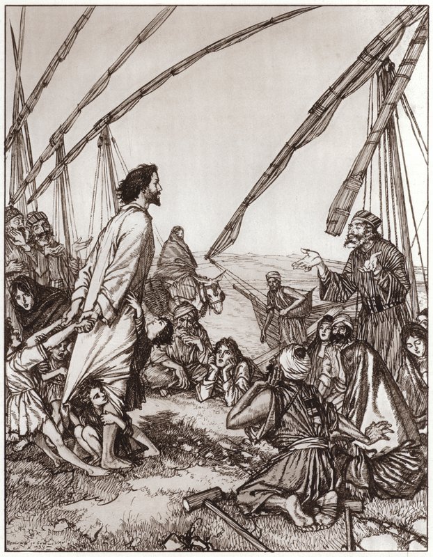 Jesus fragt: Wer ist mein Nächster? von Edmund Joseph Sullivan