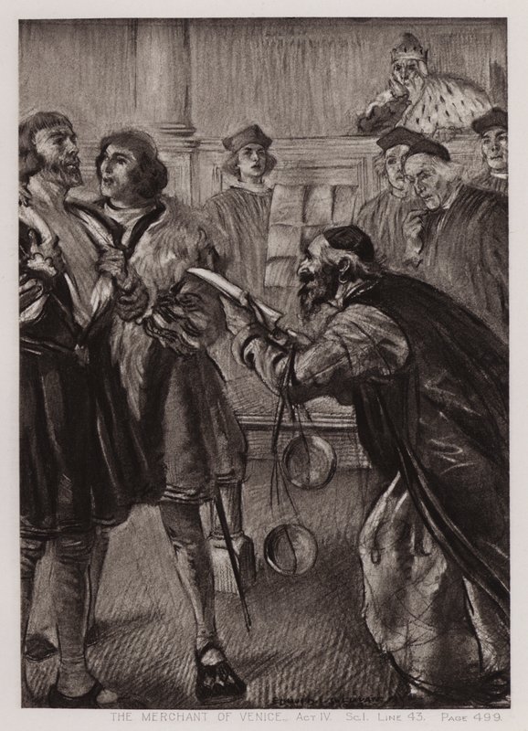 Der Kaufmann von Venedig, Akt IV, Szene I von Edmund Joseph Sullivan