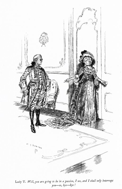 Illustration für Sheridans Die Schule der Frauen von Edmund Joseph after Sullivan