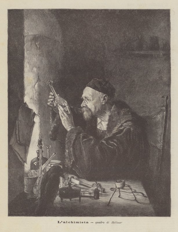 Der Alchemist, Gemälde von Hellmer von Edmund Ritter von Hellmer