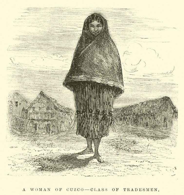 Eine Frau aus Cuzco, Klasse der Händler von Edouard Riou