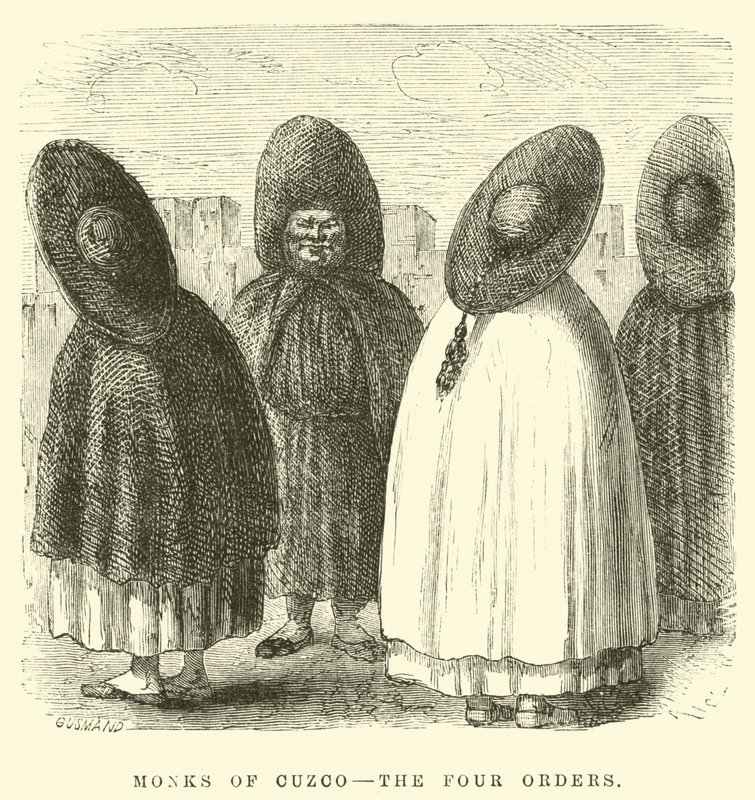Mönche von Cuzco, die vier Orden von Edouard Riou