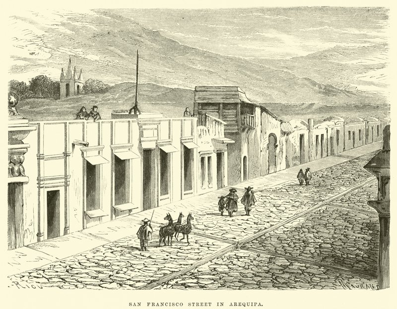 San Francisco Straße in Arequipa von Edouard Riou