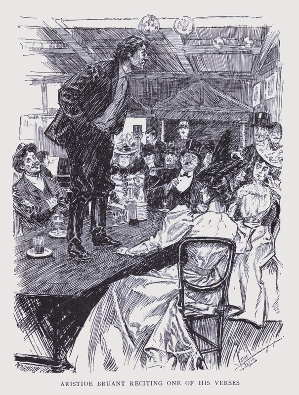 Böhmisches Paris: Aristide Bruant rezitiert eines seiner Verse von Edouard Alfred (1875 1954) Cucuel