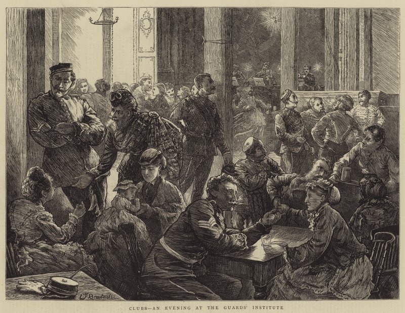 Clubs, ein Abend im Wachinstitut von Edward Frederick Brewtnall