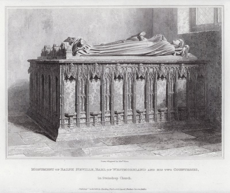 Denkmal von Ralph Neville, Earl of Westmoreland und seinen zwei Gräfinnen, in der Kirche von Staindrop von Edward Blore