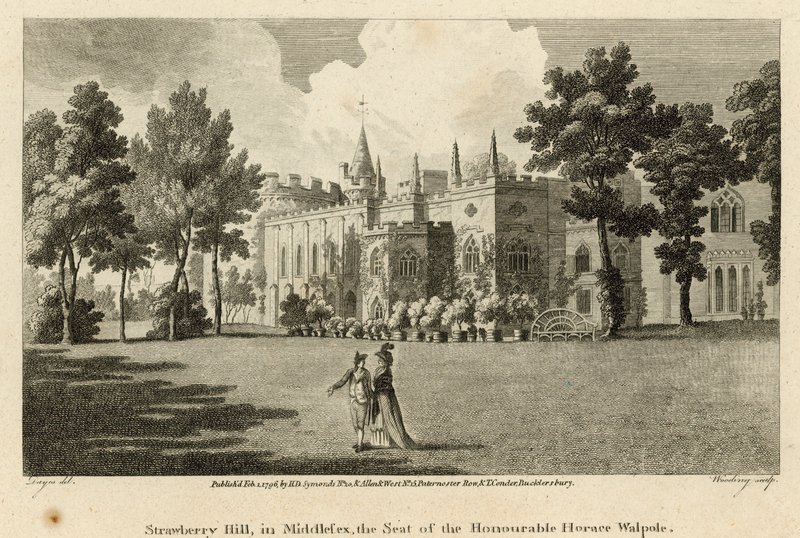Strawberry Hill, Twickenham, London, der Sitz des Ehrenwerten Horace Walpole von Edward Dayes