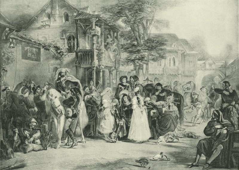Chaucer und die Canterbury-Pilger von Edward Henry Corbould