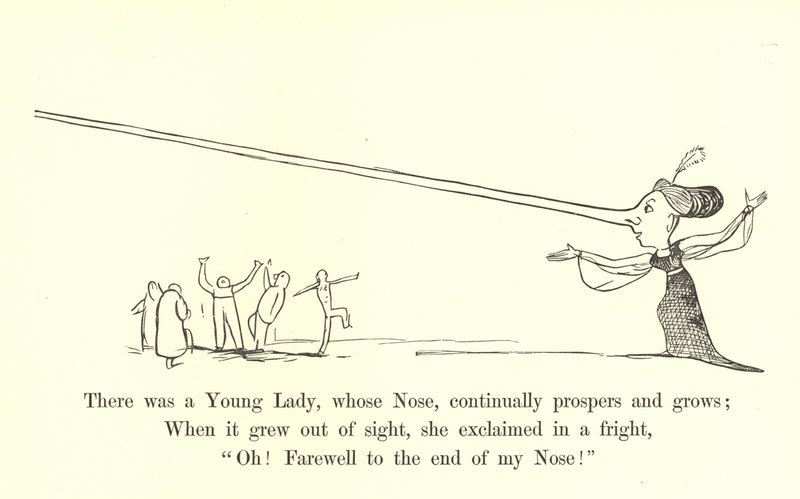 Es war eine junge Dame, deren Nase ständig wächst und gedeiht von Edward Lear