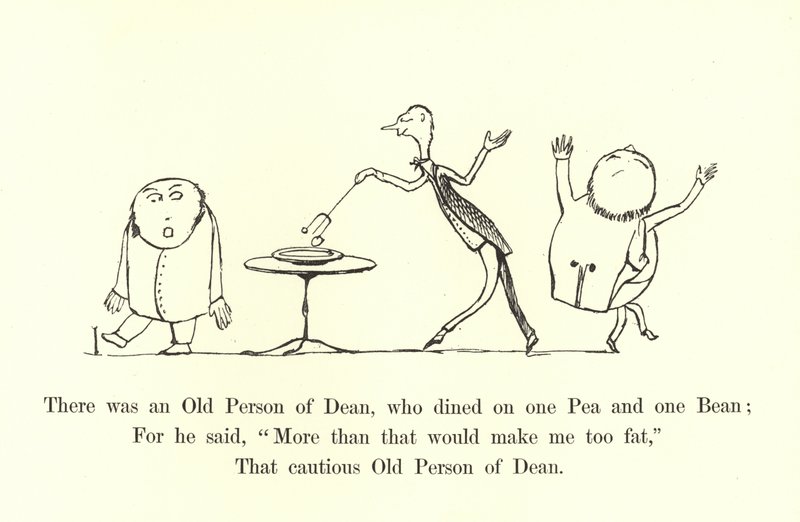 Es war ein alter Mann aus Dean, der aß eine Erbse und eine Bohne von Edward Lear