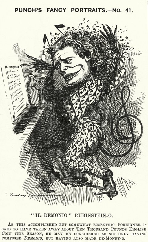 Anton Rubinstein, russischer Pianist, Komponist und Dirigent (Karikatur) von Edward Linley (after) Sambourne