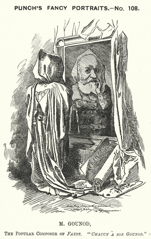 Punch-Karikatur: Charles Gounod, französischer Komponist (Stich) von Edward Linley (after) Sambourne