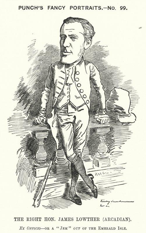 James Lowther, englischer konservativer Politiker und Sportler (Karikatur) von Edward Linley (after) Sambourne