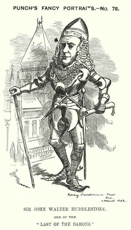 Punch-Karikatur: Sir John Walter Huddleston, englischer Anwalt und Richter (Gravur) von Edward Linley (after) Sambourne