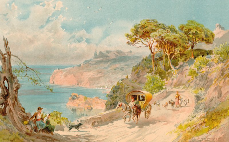 Küstenstraße bei Soller, Mallorca von Edward Theodore Compton