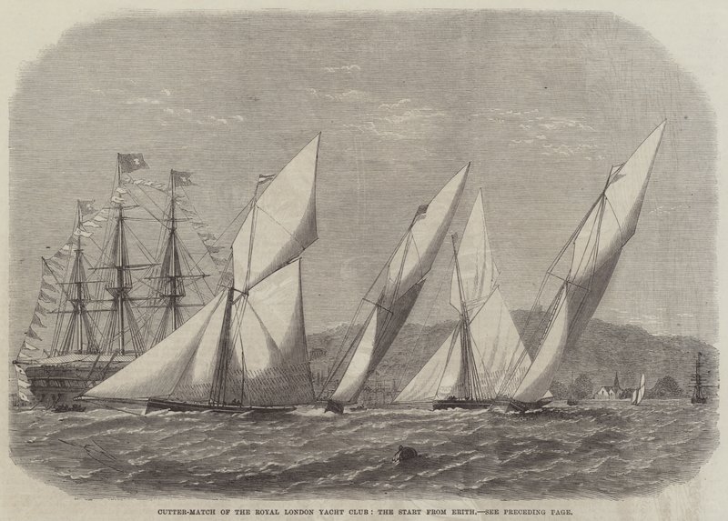 Cutter-Match des Royal London Yacht Club, der Start von Erith von Edwin Weedon
