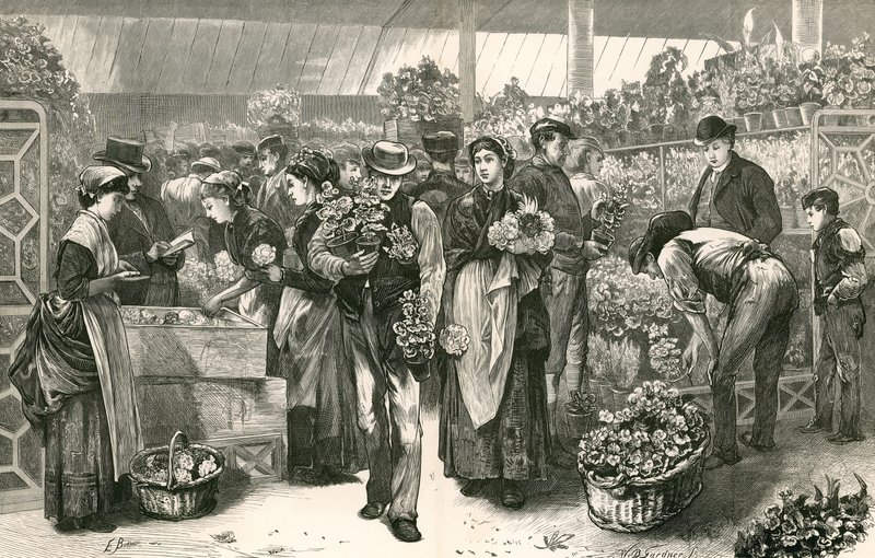 Der Blumenmarkt, Covent Garden, London von Edwin Buckman