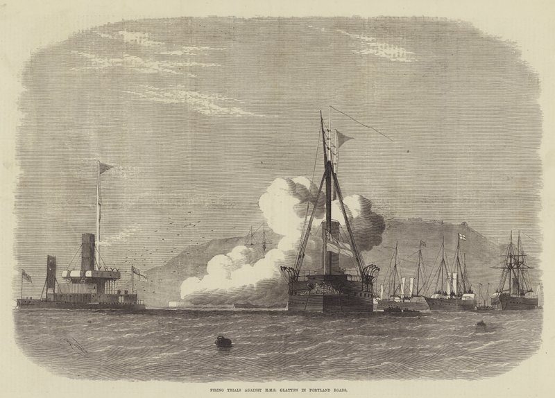Schießversuche gegen HMS Glatton in Portland Roads von Edwin Weedon