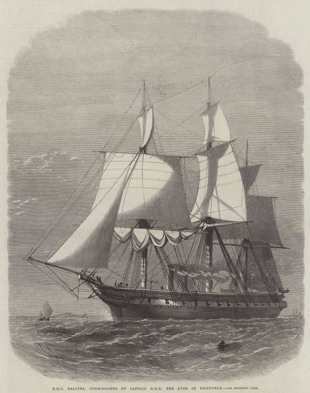HMS Galatea, beauftragt von Kapitän HRH dem Herzog von Edinburgh von Edwin Weedon