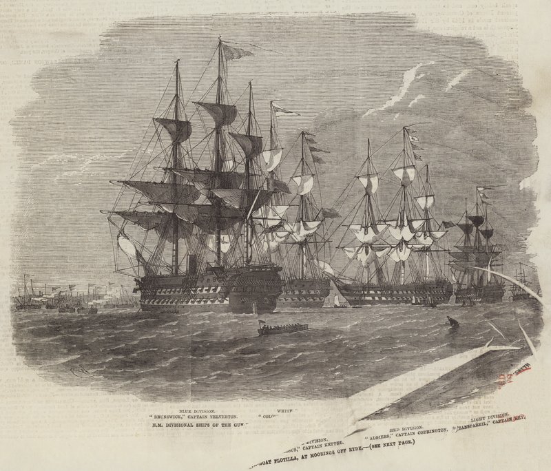 HM Divisionsschiffe der Kanonenbootflottille, vor Anker bei Ryde von Edwin Weedon
