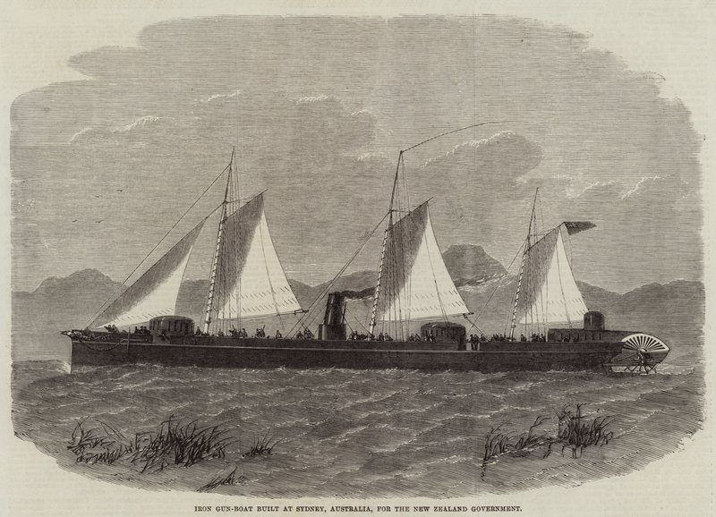 Eisernes Kanonenboot, gebaut in Sydney, Australien, für die neuseeländische Regierung von Edwin Weedon