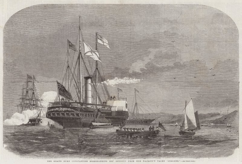 Der Großherzog Konstantin geht von Bord der Yacht Osborne Ihrer Majestät von Edwin Weedon