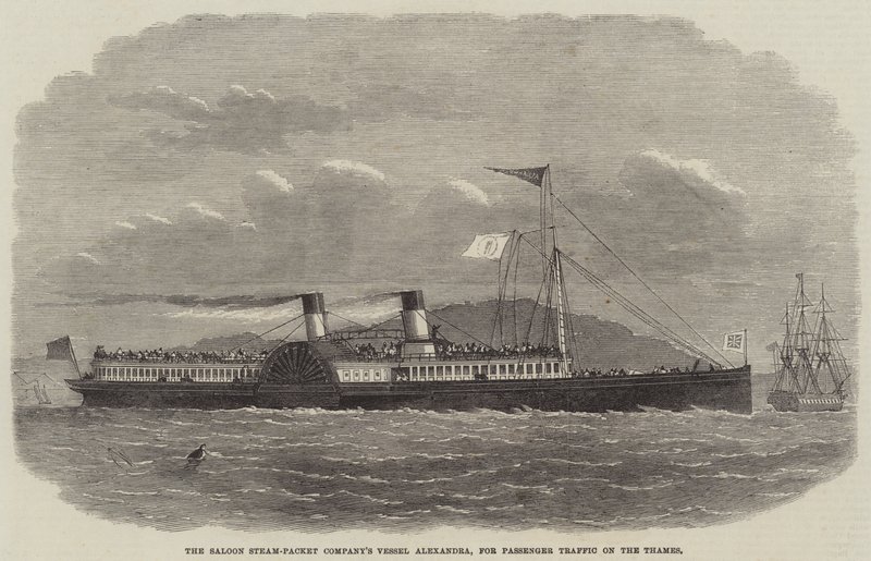 Das Dampfschiff der Saloon Steam-Packet Company Alexandra, für den Passagierverkehr auf der Themse von Edwin Weedon
