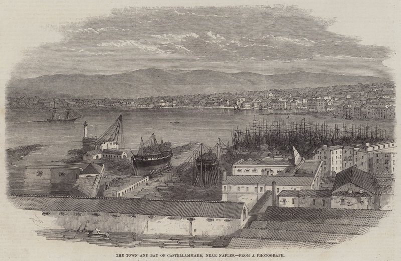 Die Stadt und Bucht von Castellammare, in der Nähe von Neapel von Edwin Weedon