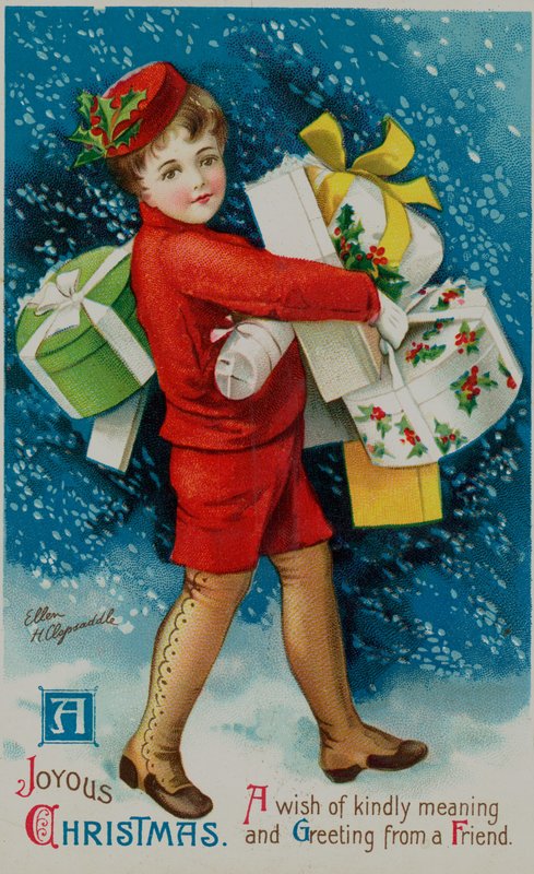 Amerikanische Weihnachtskarte von Ellen Hattie Clapsaddle