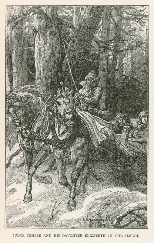 Richter Temple und seine Tochter Elizabeth im Schlitten (Gravur) von Elviro Michael Andriolli