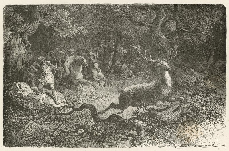 Die Jagd in der Bronzezeit von Emile Antoine Bayard