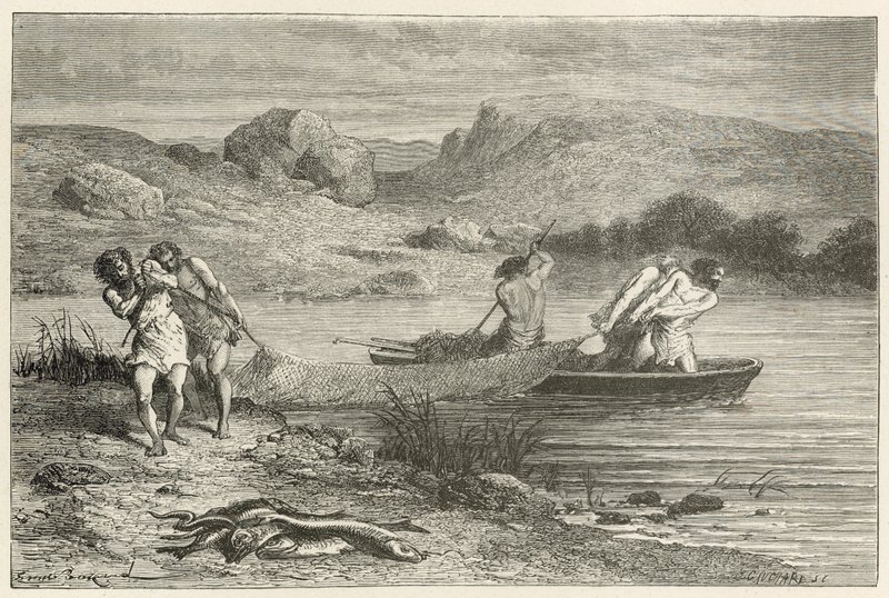 Fischer in der Zeit der polierten Steine von Emile Antoine Bayard