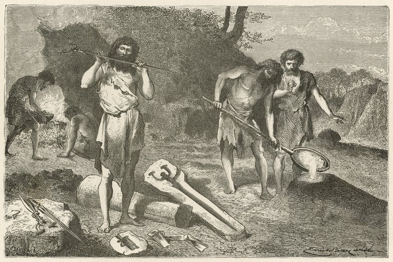 Eine Gießerei in der Bronzezeit von Emile Antoine Bayard