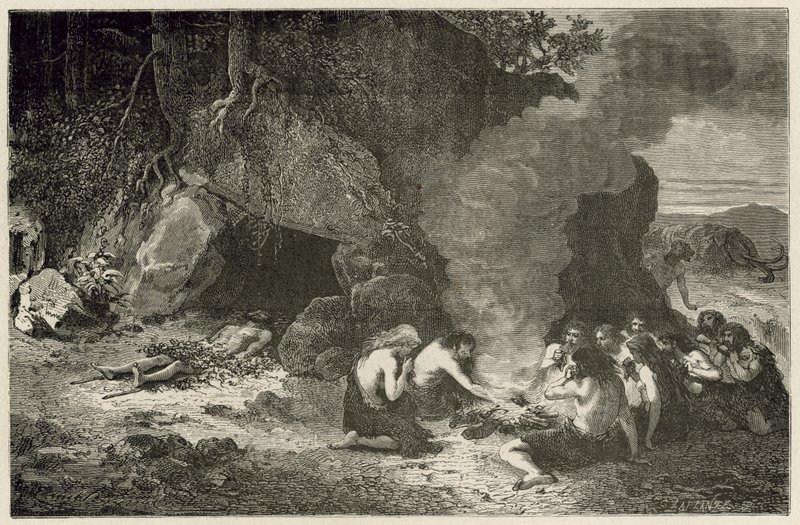 Ein Begräbnismahl zur Zeit des großen Bären und des Mammuts von Emile Antoine Bayard