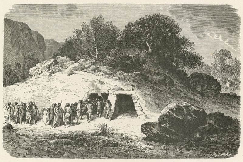 Ein Grabhügel aus der Zeit der polierten Steine von Emile Antoine Bayard