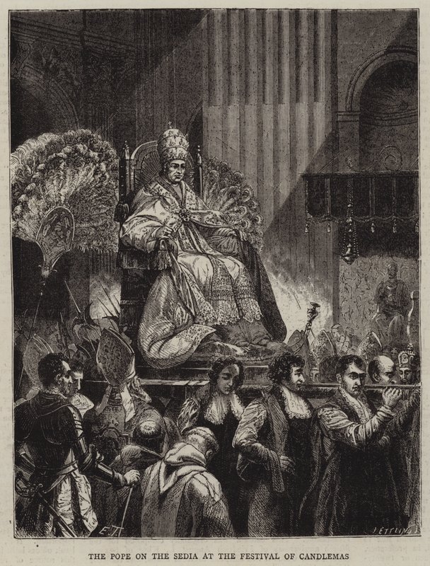 Der Papst auf der Sedia beim Fest der Lichtmess von Emile Theodore Therond