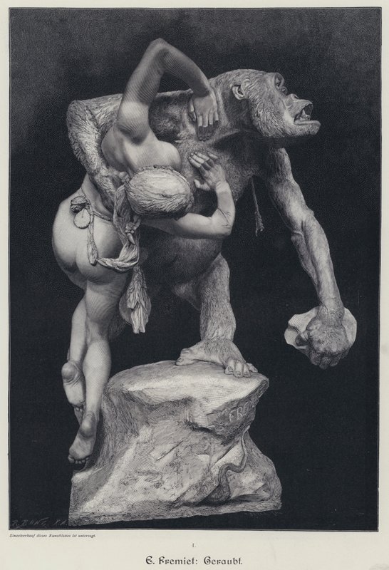 Gorilla entführt eine Frau von Emmanuel (after) Fremiet
