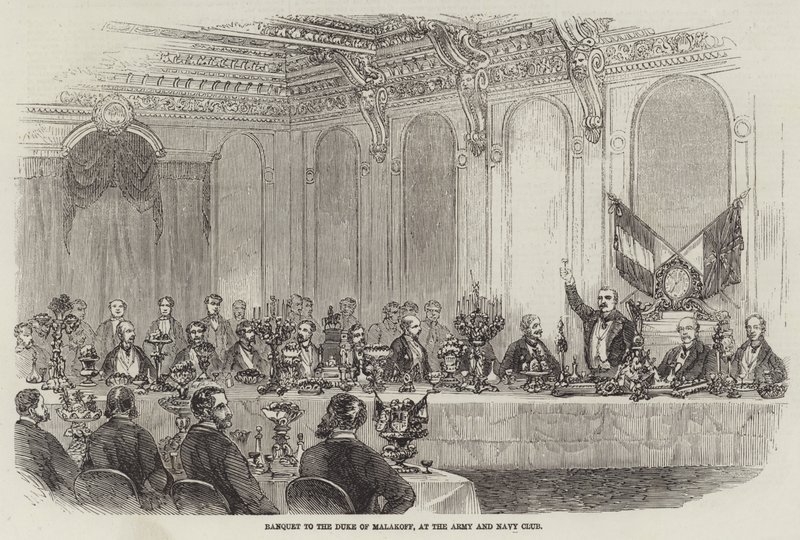 Bankett für den Herzog von Malakoff im Army and Navy Club von English School