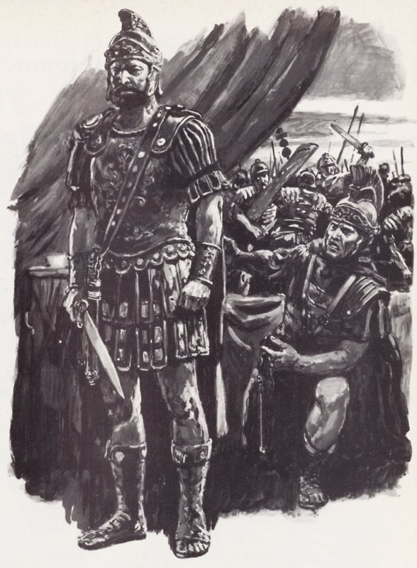 Brutus, nach der Niederlage in der Schlacht von Philippi und verzweifelt über die Flucht, nahm er sich das Leben von English School