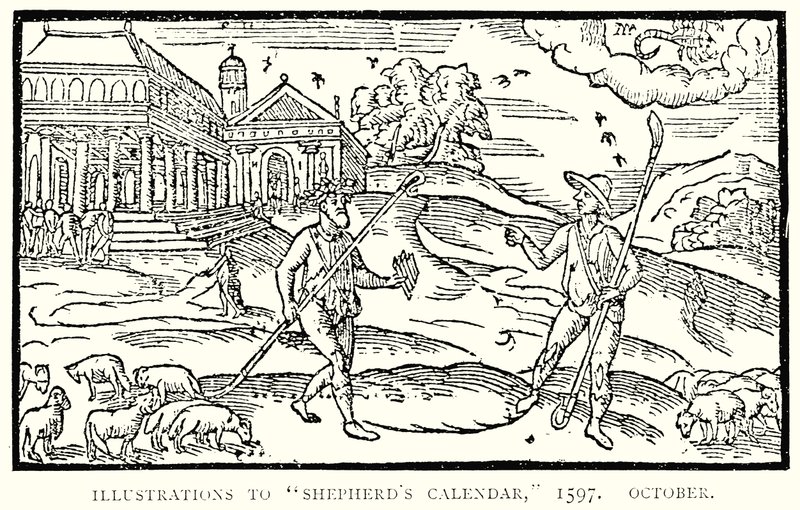 Illustrationen zu Shepherds Calendar, 1597. Oktober von English School