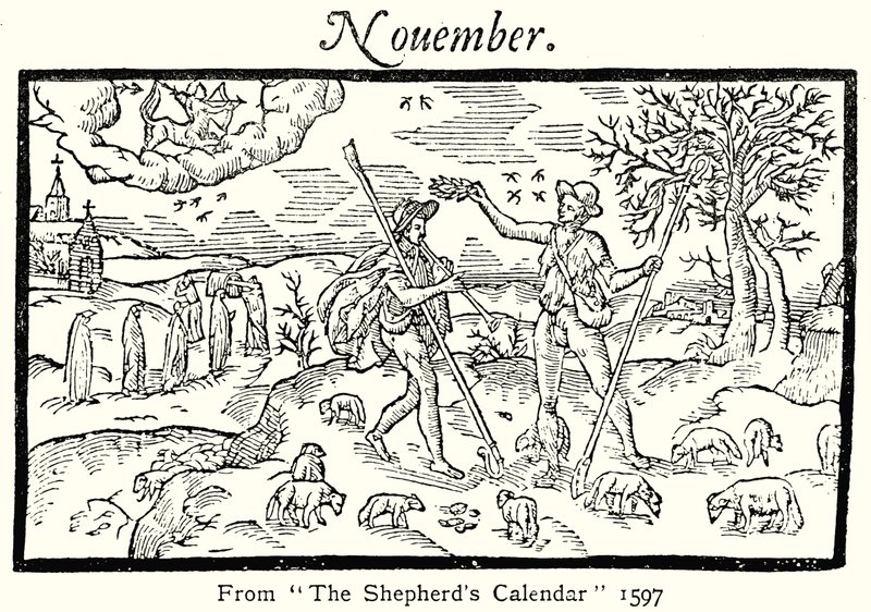 November, aus The Shepherds Calendar, 1597 von English School
