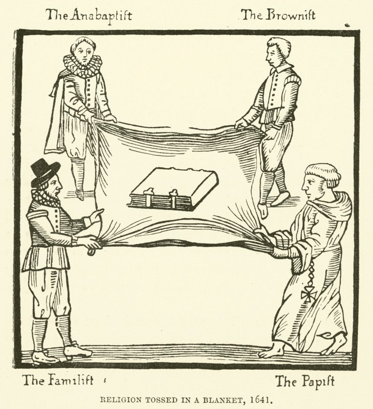 Religion in einer Decke geworfen, 1641 von English School