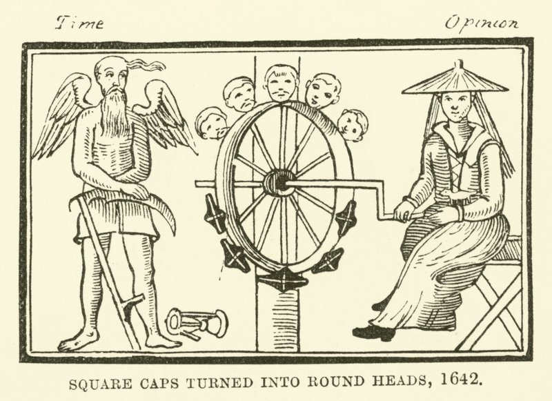 Quadratische Kappen in Rundköpfe verwandelt, 1642 von English School
