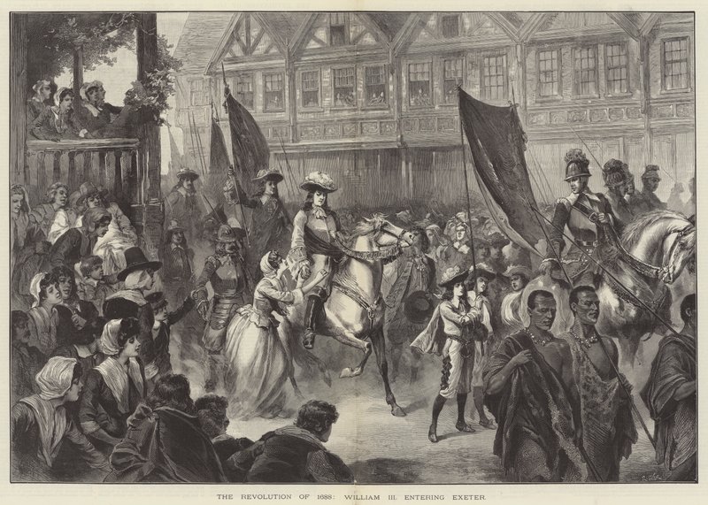 Die Revolution von 1688, Wilhelm III betritt Exeter von English School